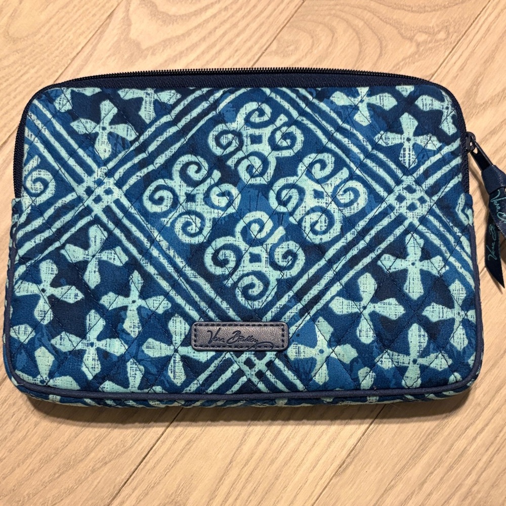 Vera Bradley Teal and Navy Patterned Laptop Sleeve